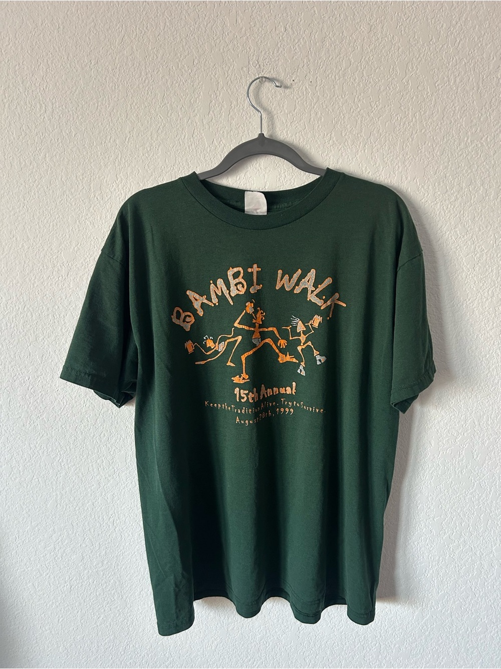 Vintage 90s Bambi Walk Green Bay WI Pub Crawl T-Shirt XL 1999